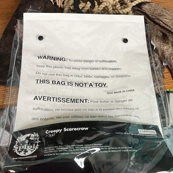 Creepy Scarecrow costume & tattoo’s & makeup for face Adult XL 12-14 Halloween - Picture 5 of 9